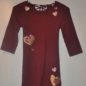 Red sequins dress